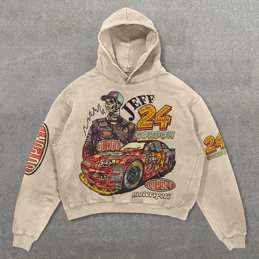 Racer No. 24 Print Long Sleeve Hoodie