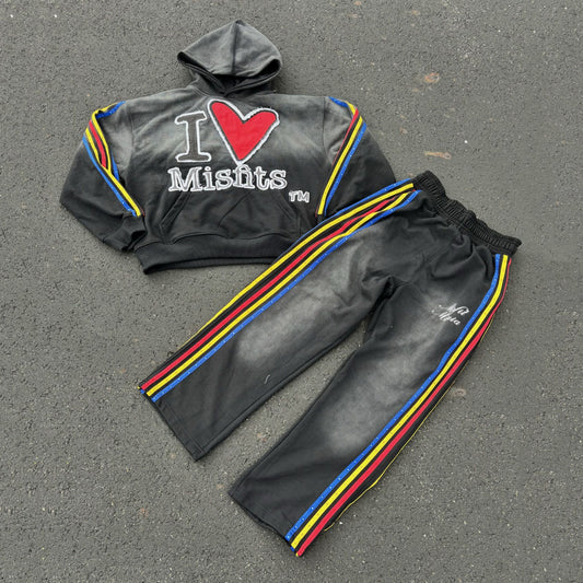 I like misfits hoodie and pants two-piece set