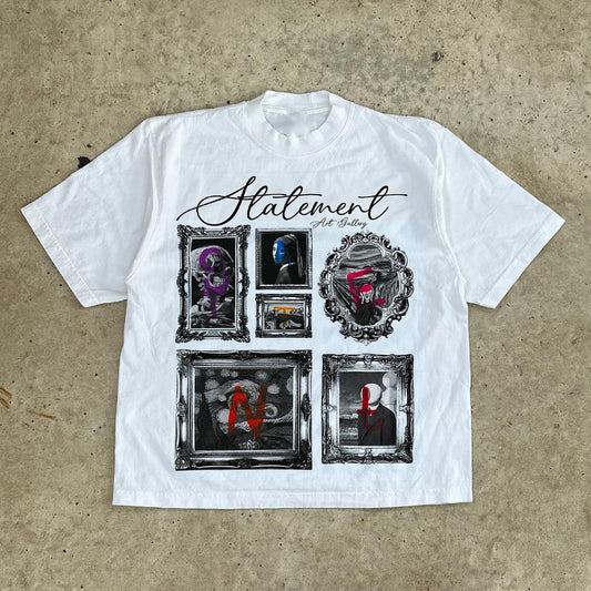 Slatement Art Gallery Print Short Sleeve T-Shirt