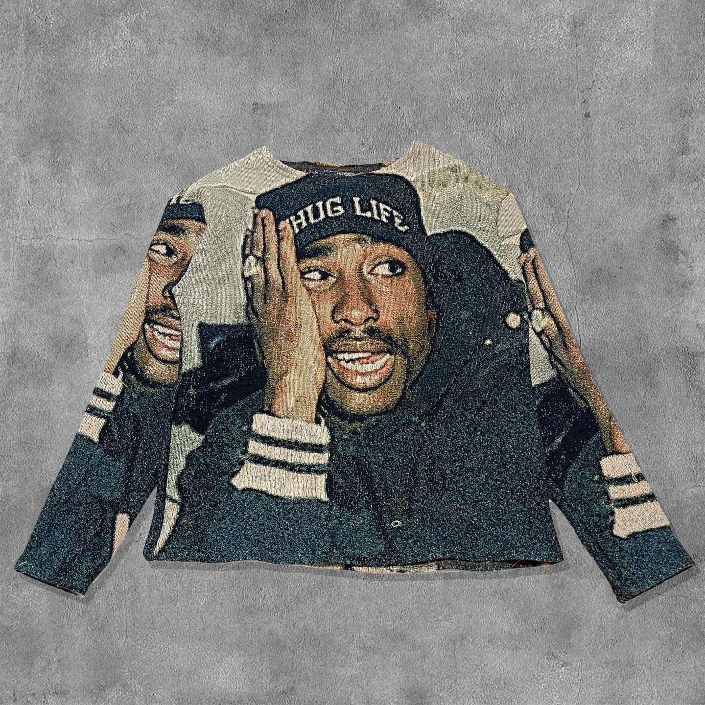 Personalized 2pac Print Long Sleeve Tapestry Sweatshirt