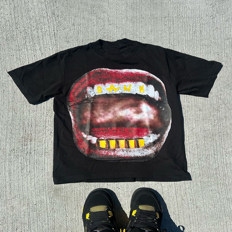 Big Mouth Print Short Sleeve T-Shirt