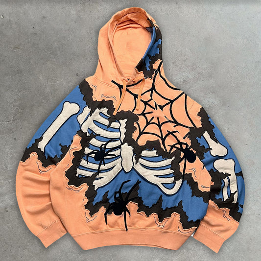 Spider Skull Casual Street Hoodie