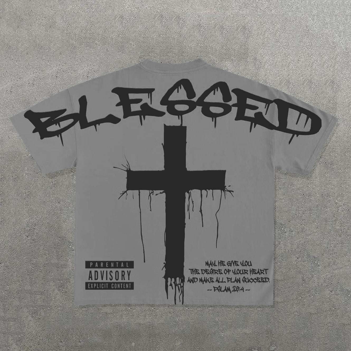 Blessed Cross Print Short Sleeve T-Shirt