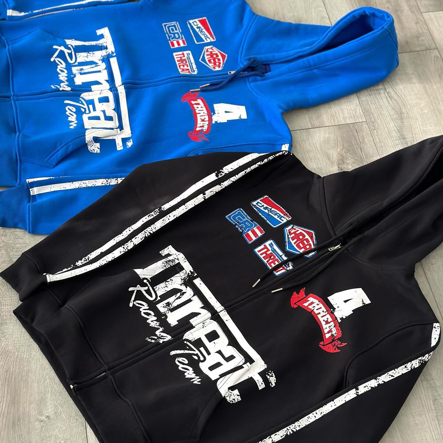 Threat Racing Team Print Two Piece Hoodie Set