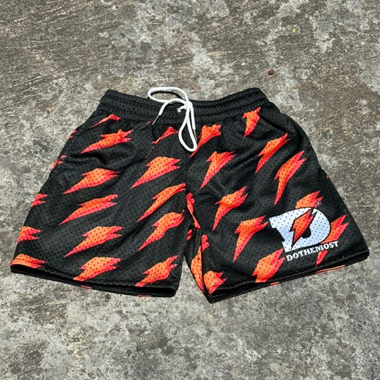 Do The Most Lightning Print Mesh Pocket Shorts