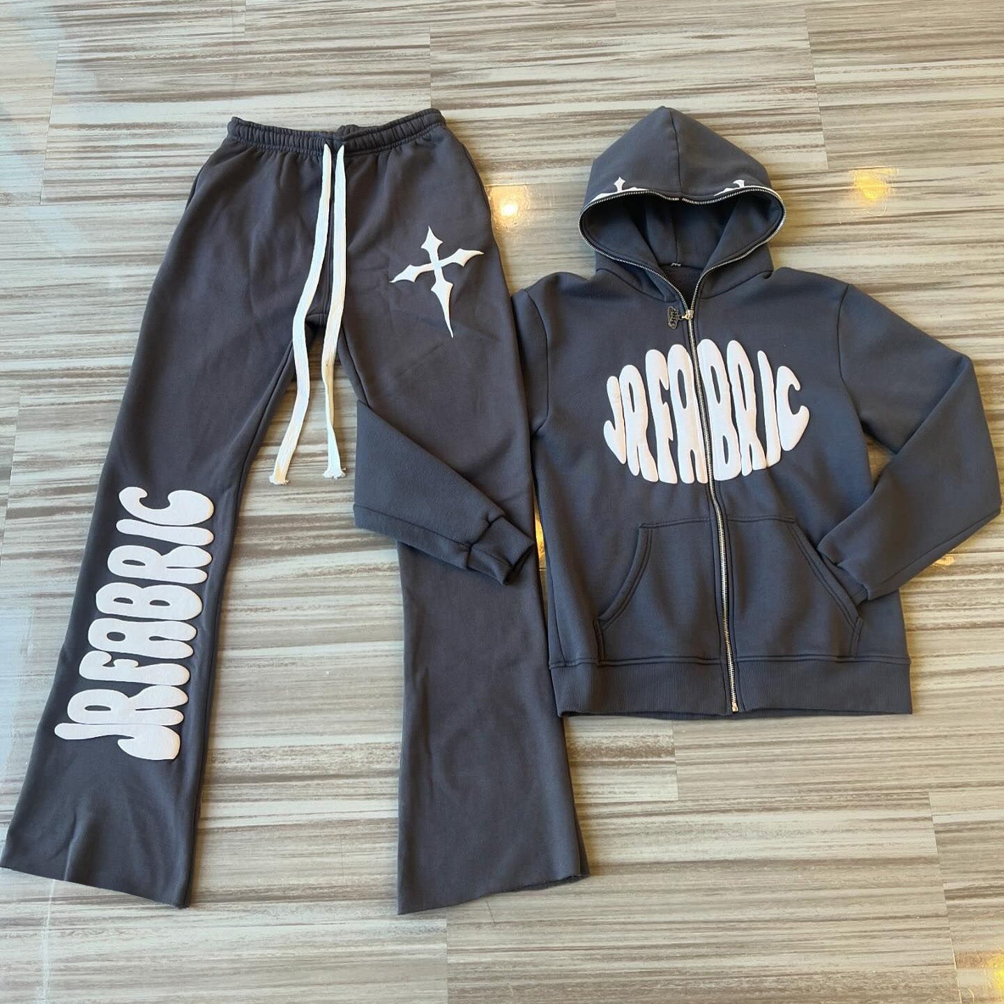 Sr Fabric Print Two Piece Hoodie Set