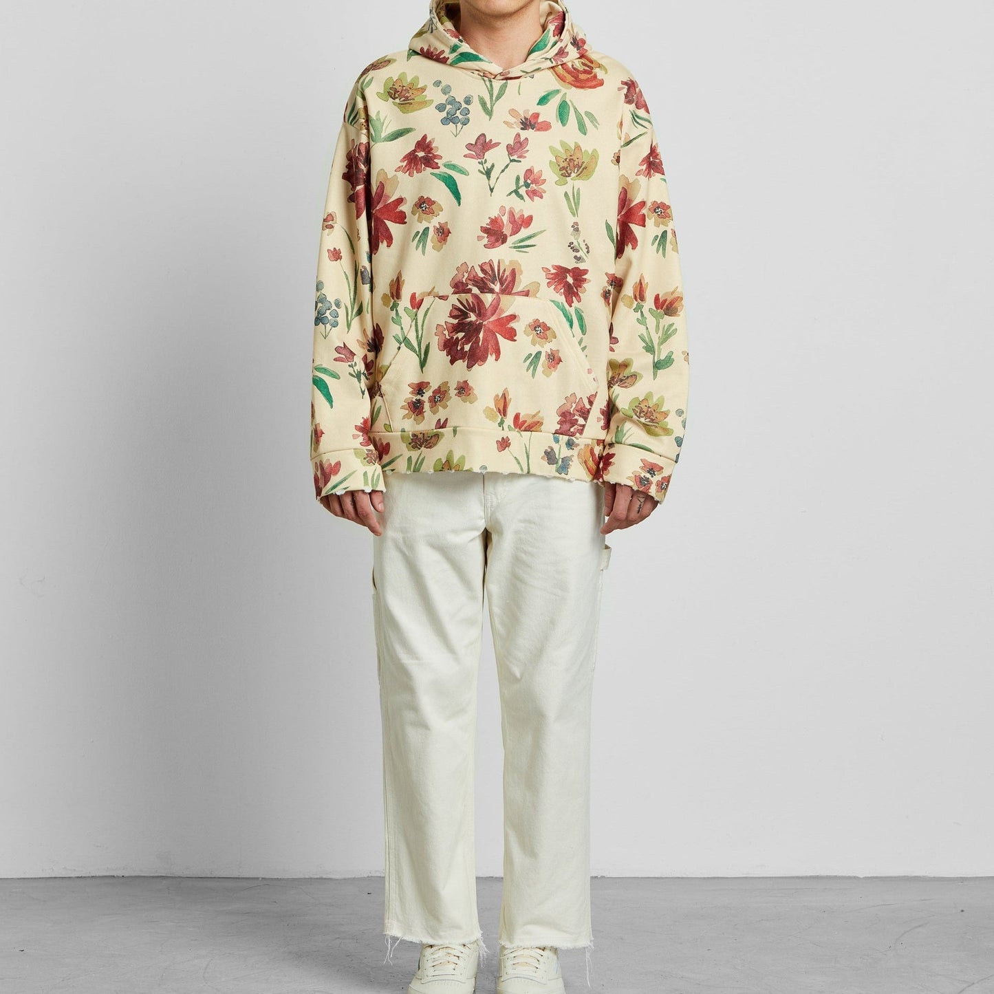 Floral print streetwear retro hoodies