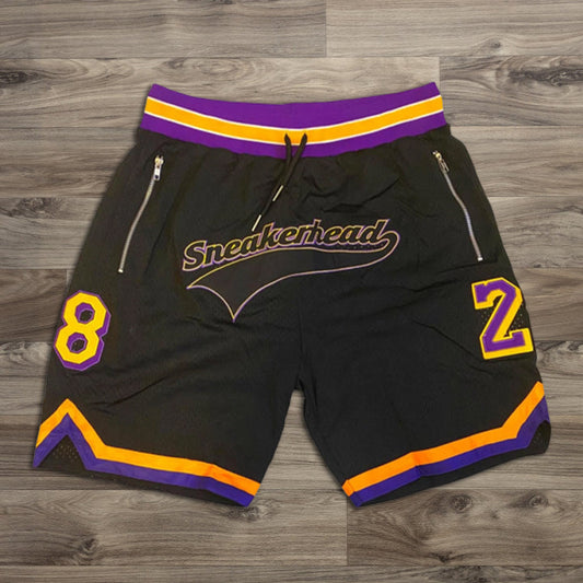 Printed Contrast Elastic Basketball Shorts