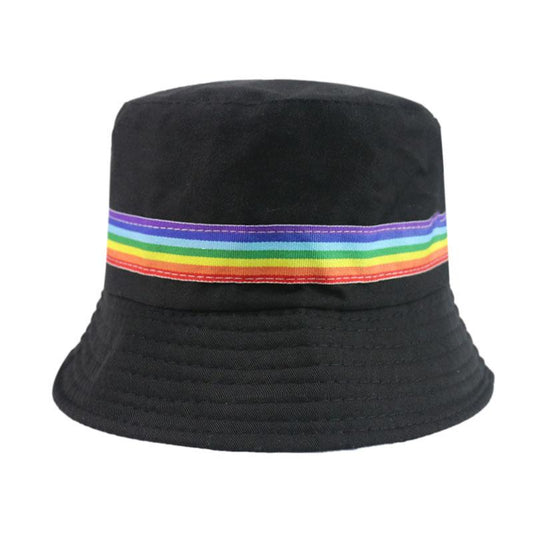 Rainbow stripes couple wild shade fisherman hat