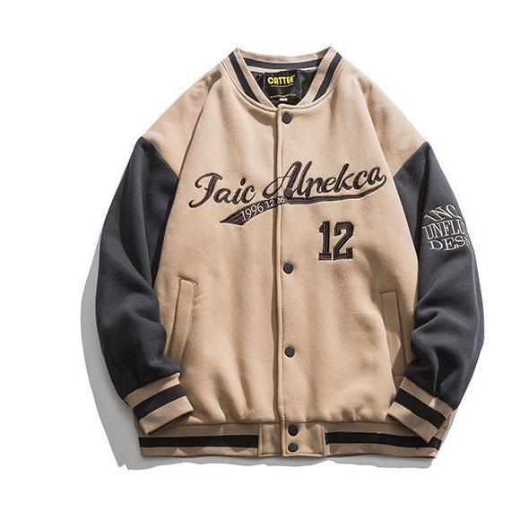 Gram Embroidery Jacket Baseball Uniform High Street Fashion Brand Loose Hip Hop Flying