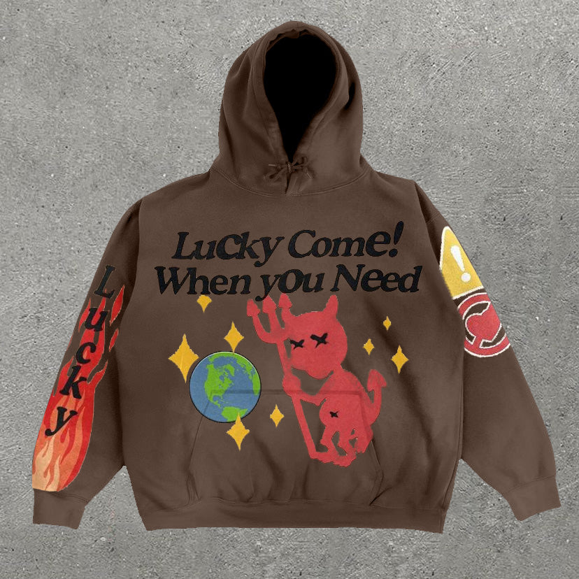 Fashion Print Long Sleeve Hoodie