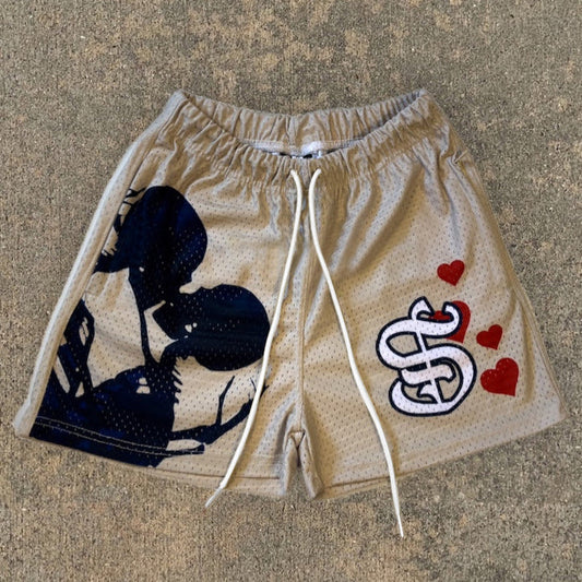 Sleek Skull Print Street Shorts