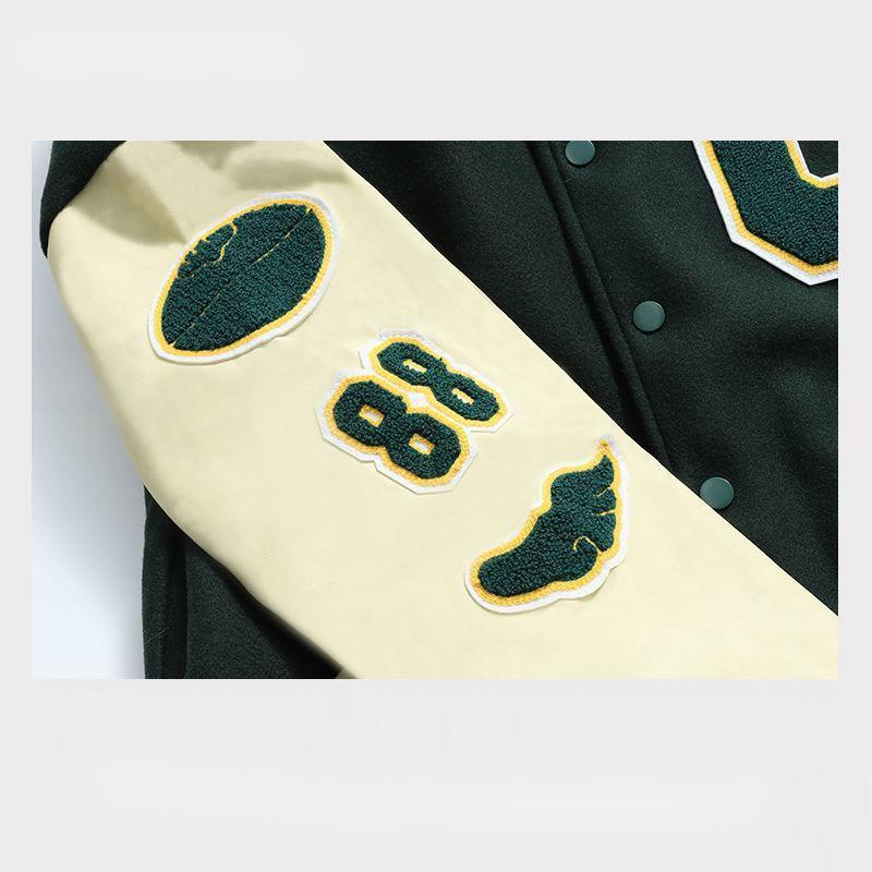 Letter embroidery baseball uniform street hip-hop loose design woolen jacket