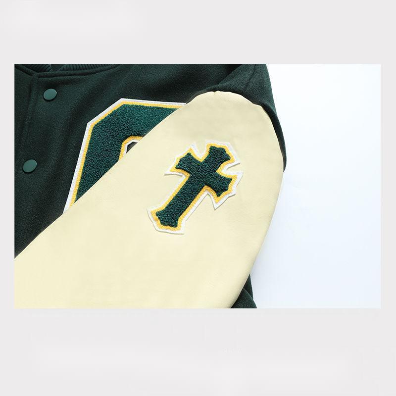 Letter embroidery baseball uniform street hip-hop loose design woolen jacket