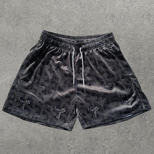 Casual Print Mesh Shorts