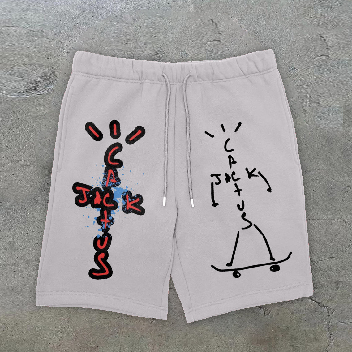 cross jesus pattern street shorts