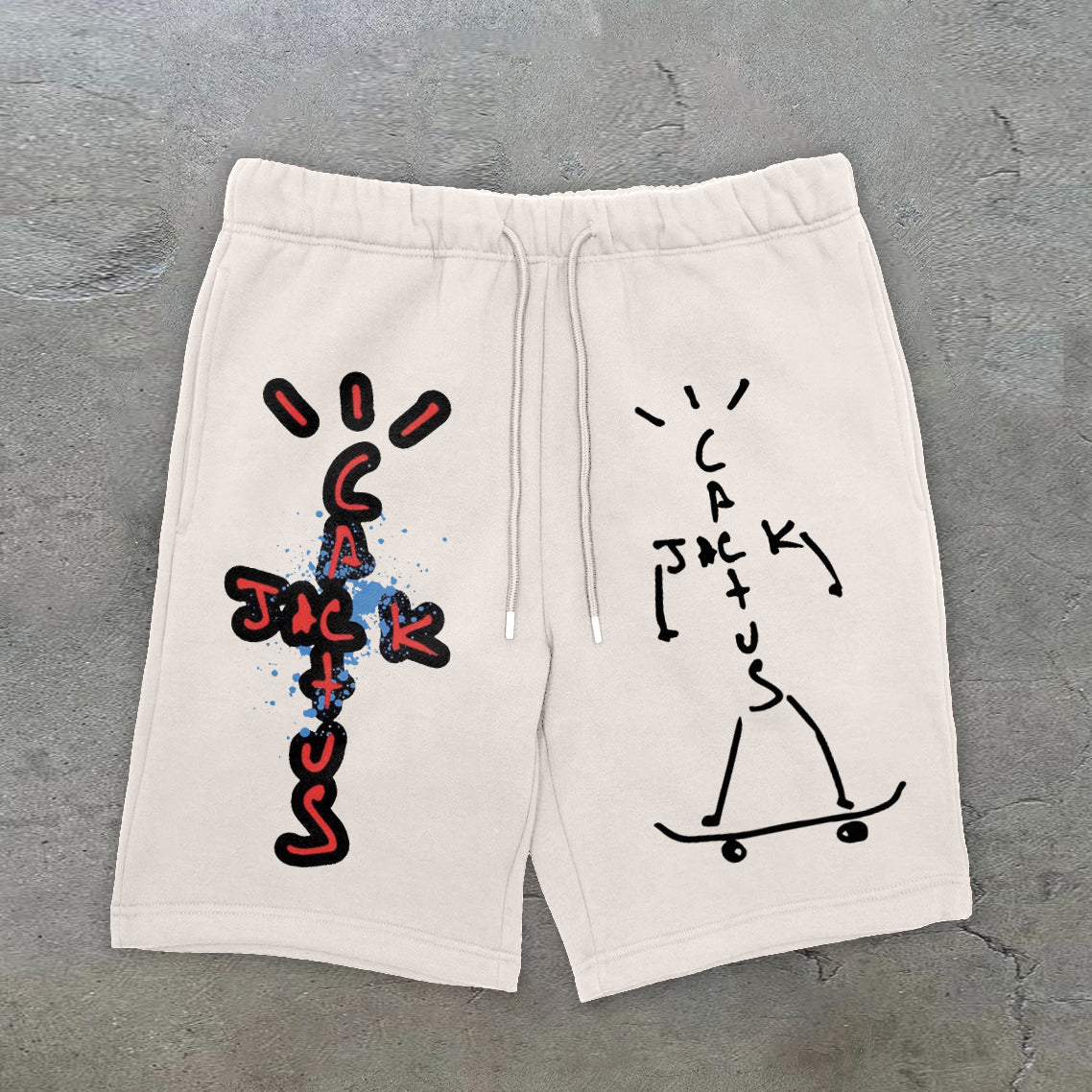 cross jesus pattern street shorts