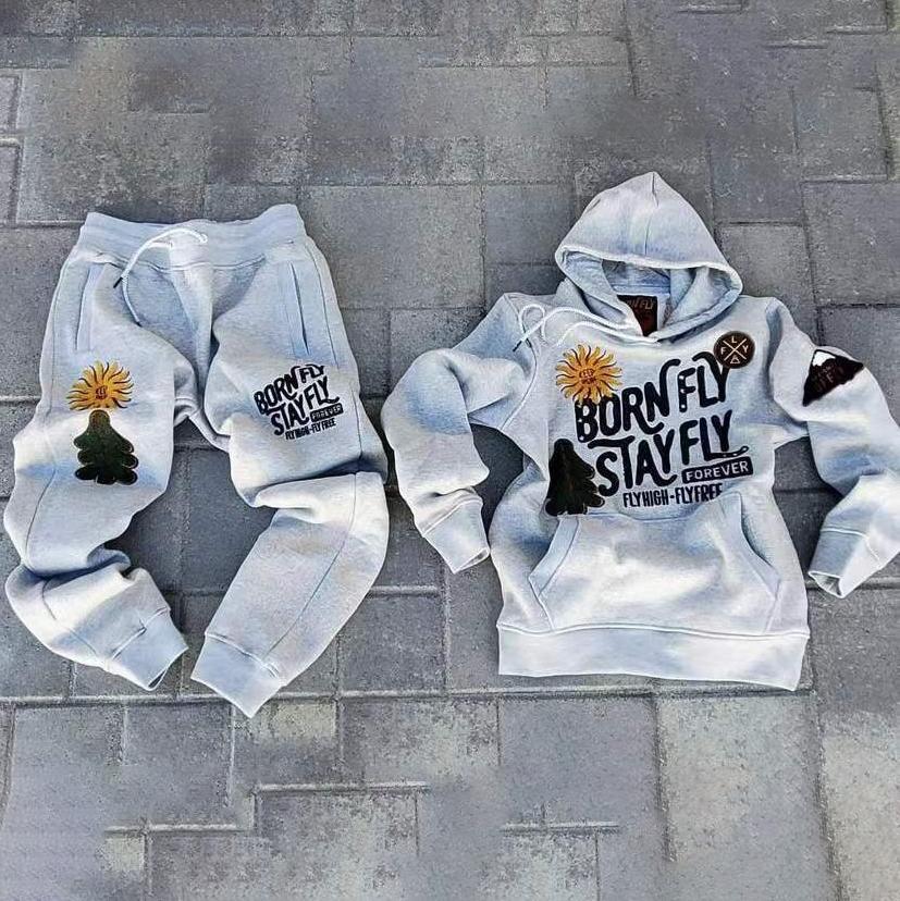 Born fly stay fly casual street home sports suit