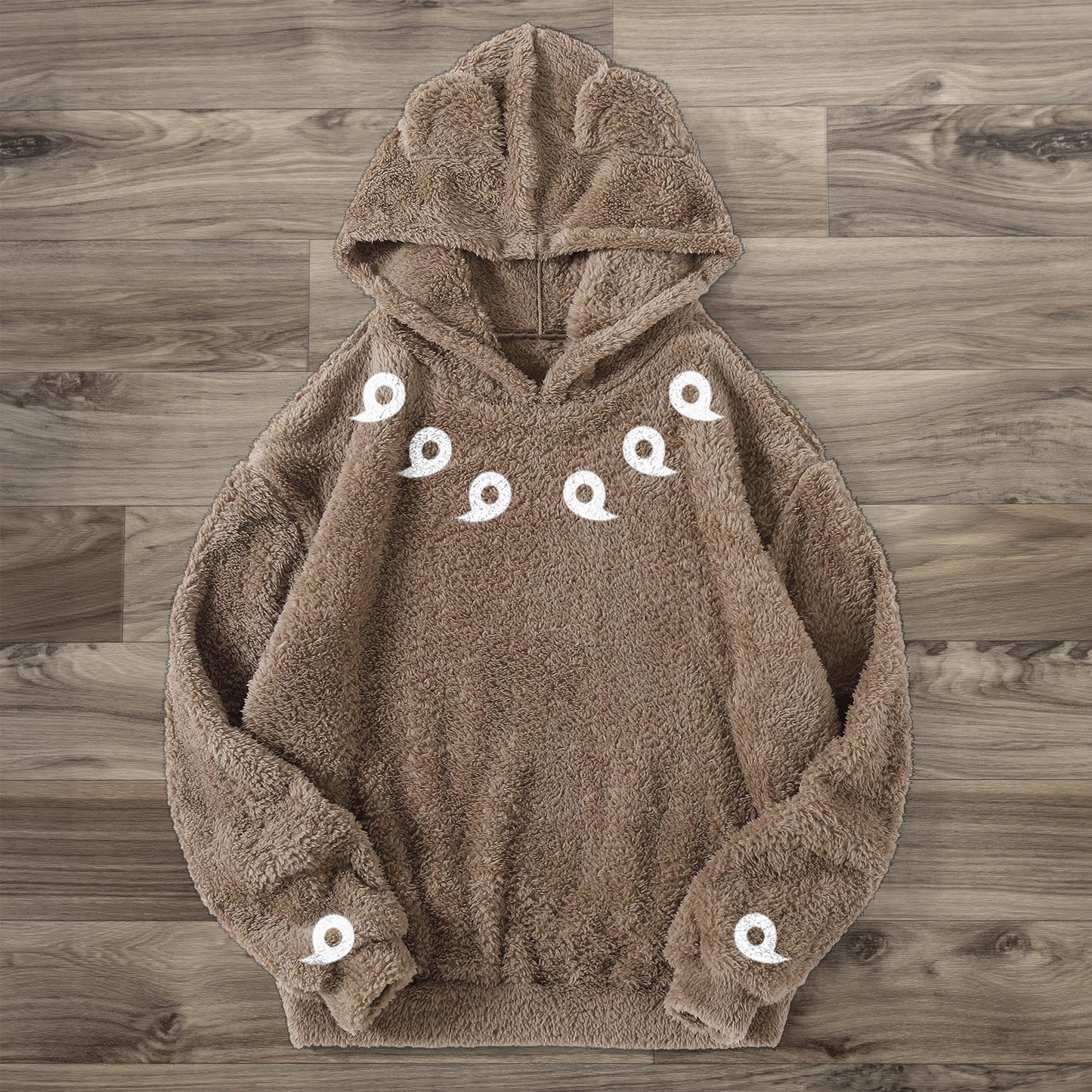 Retro Trendy Fashion Rabbit Ears Plush Hoodie