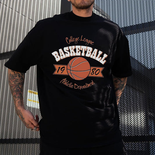 Personalized fashion basketball print short-sleeved T-shirt