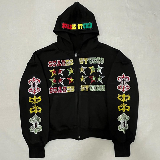 Street  Diamond Zip Hoodie Outwear