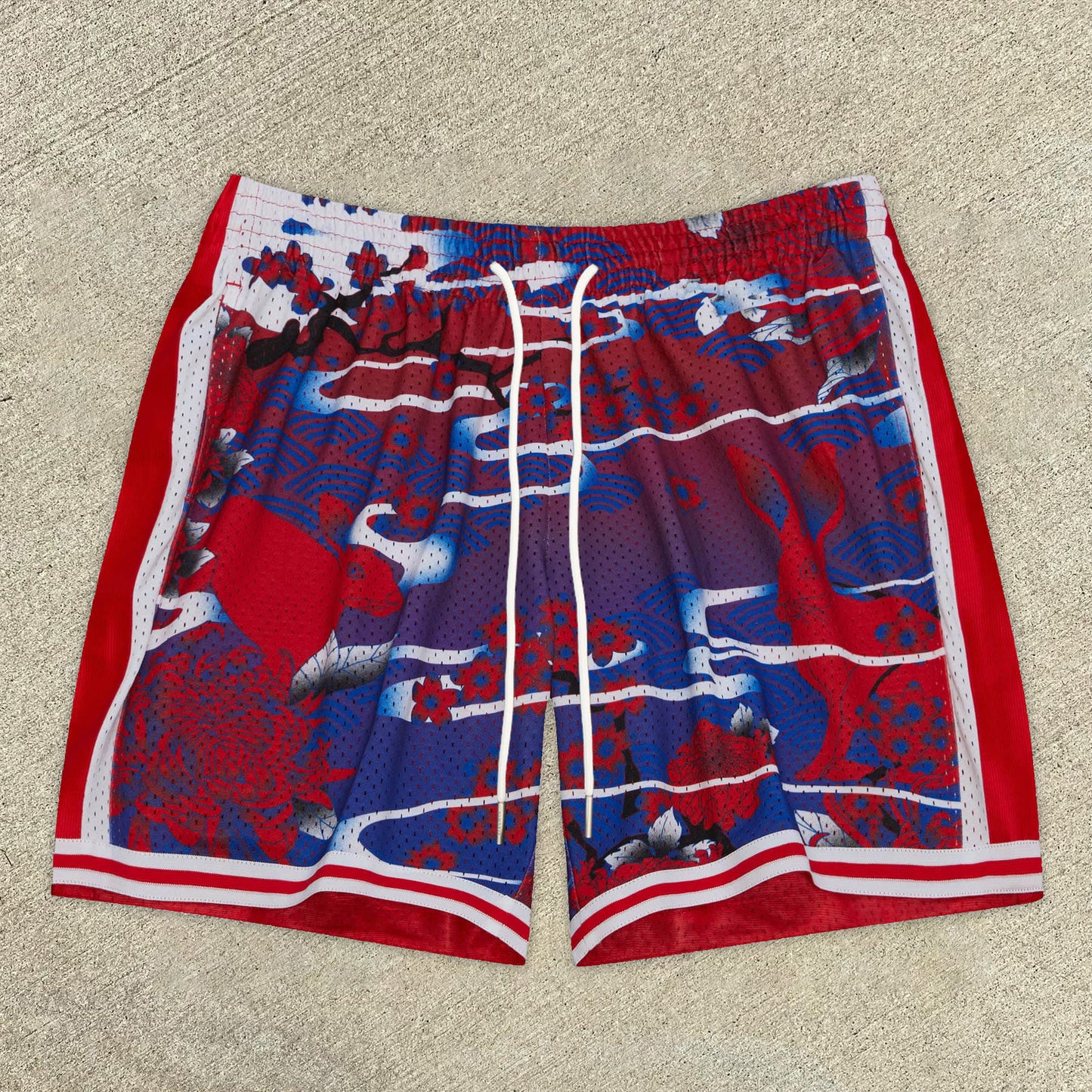 Tide brand retro art mesh shorts