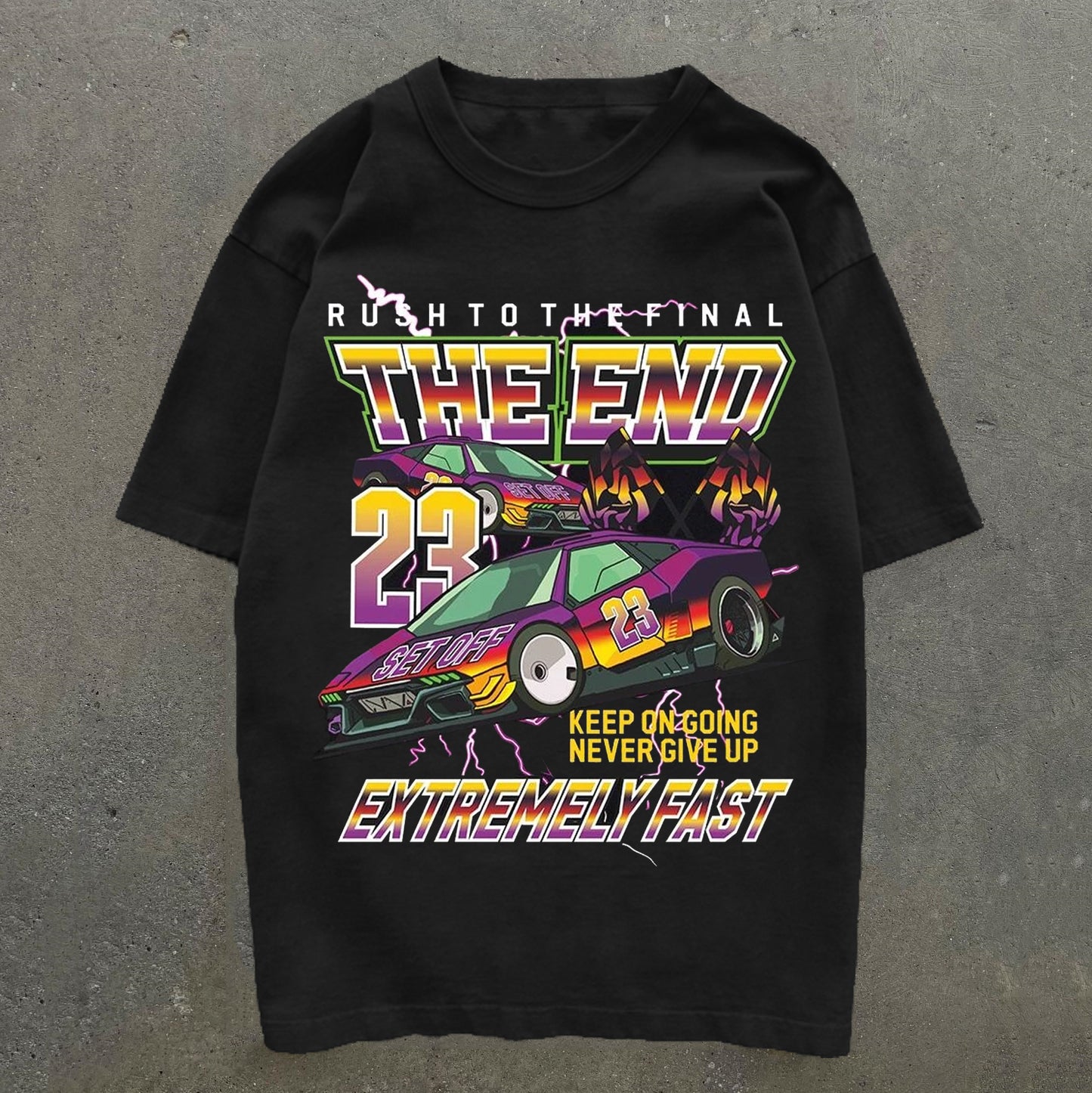 Car The End Extremely Fast Print T-Shirt