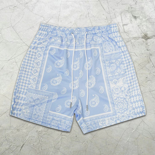 Paisley Graphic Print Elastic Shorts