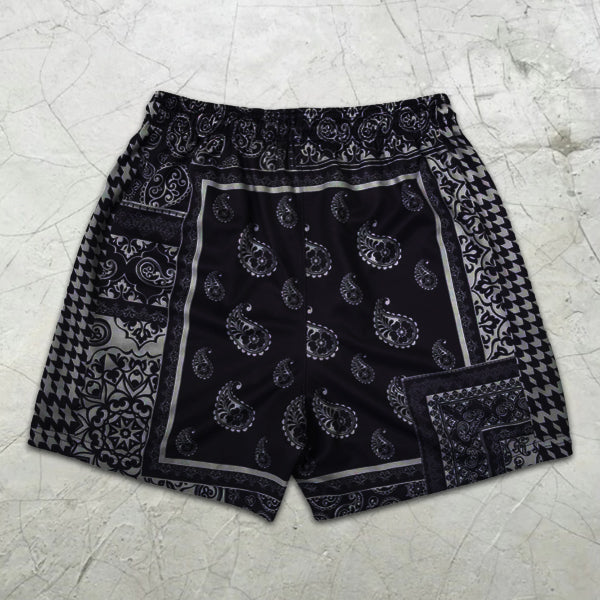 Paisley Graphic Print Elastic Shorts