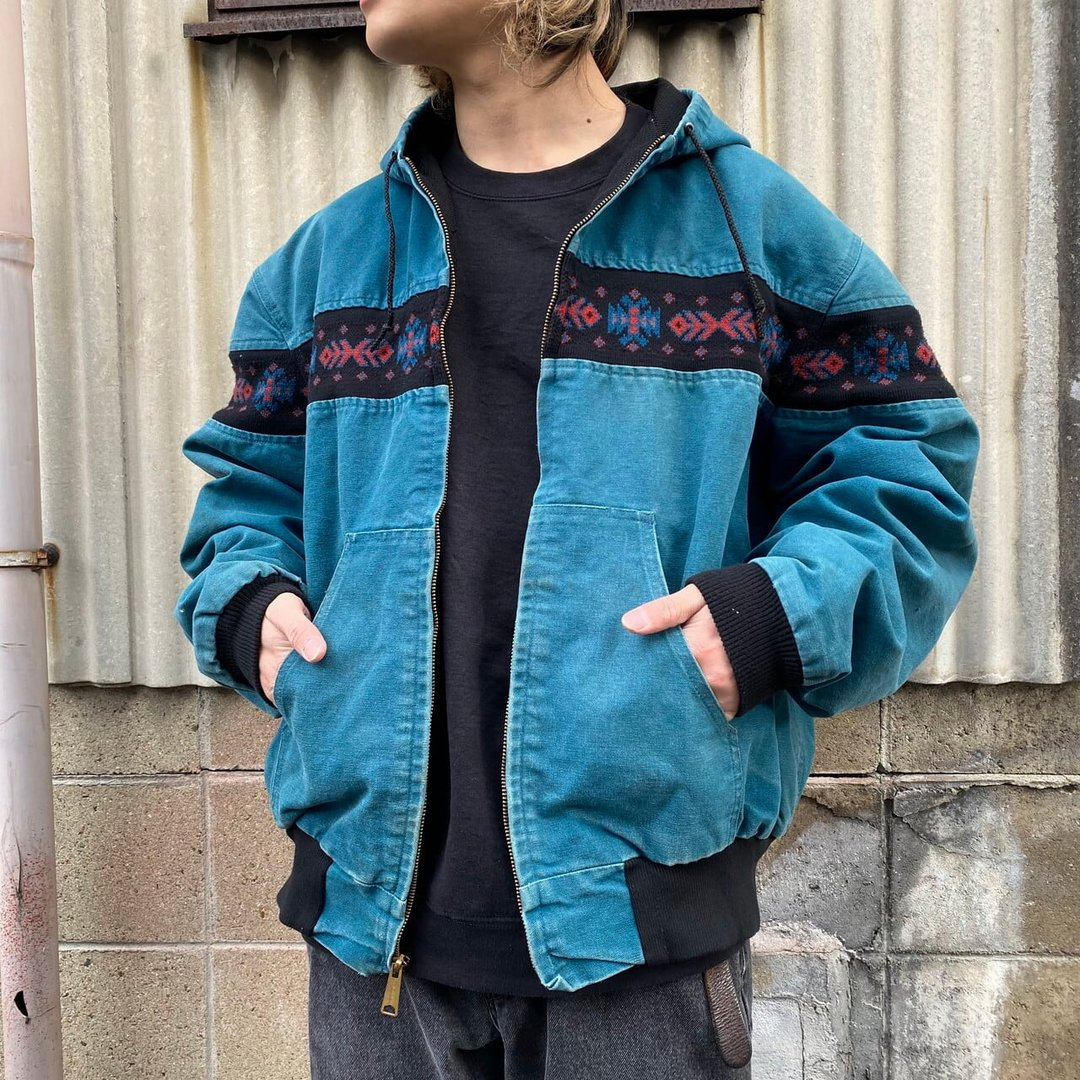 Vintage Western Tribal Washed Hooded Jacket