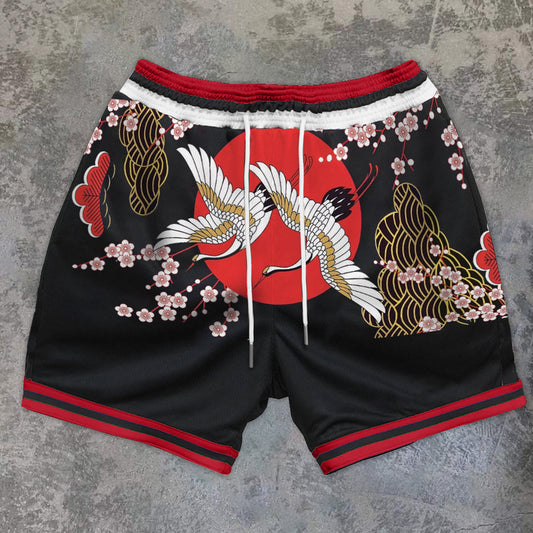 Art Vintage Pattern Casual Sports Shorts