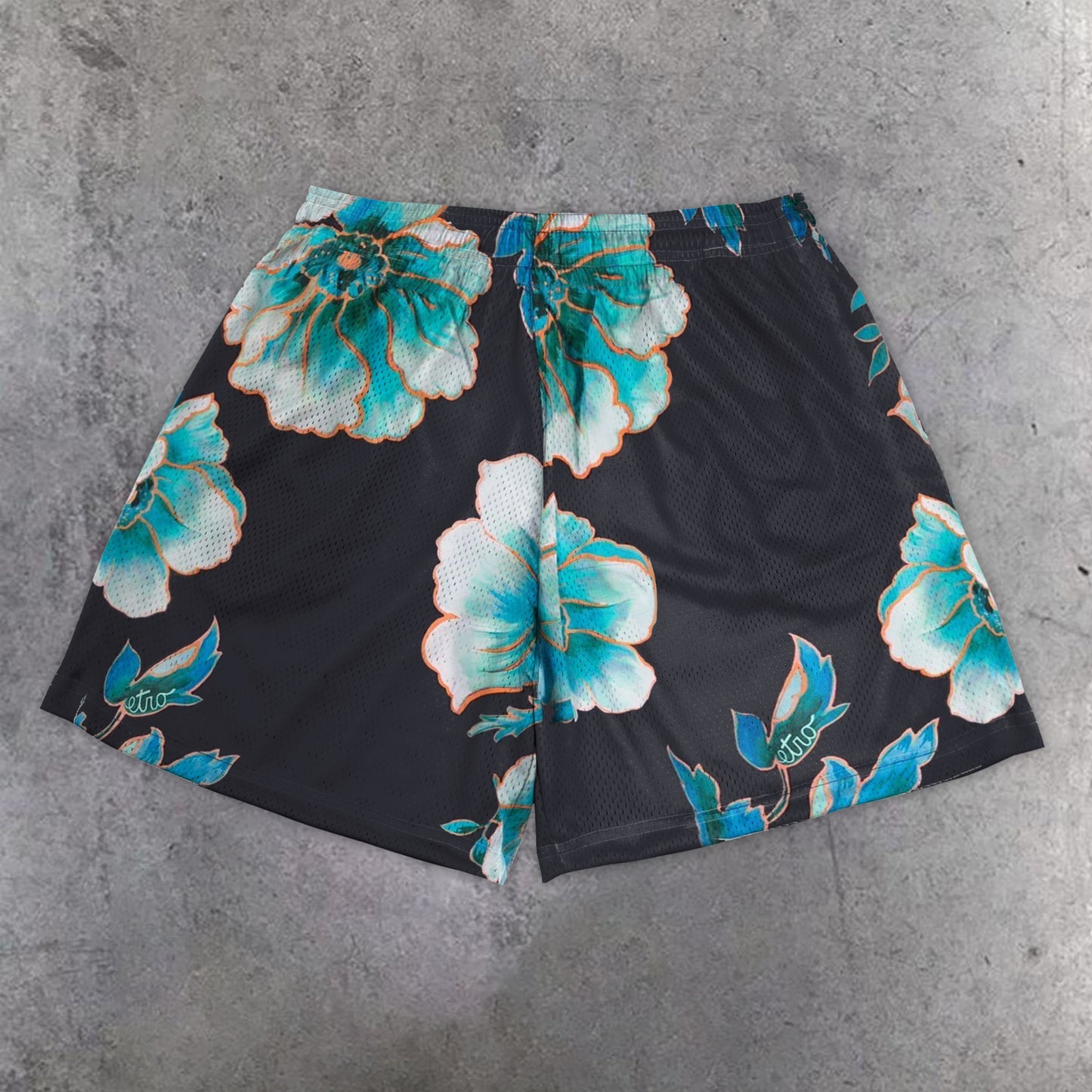 floral print vintage mesh shorts