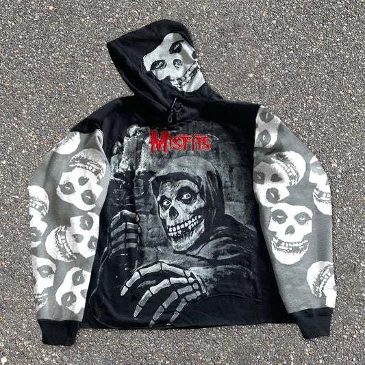 Fashionable Skull Print Long Sleeve Hoodie