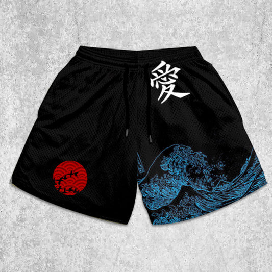 Japanese Mountain And Sea Mesh Shorts