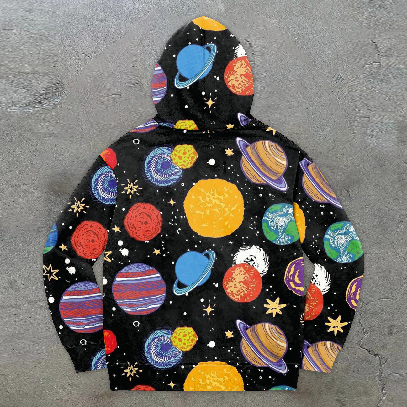 statement planet print street hoodie