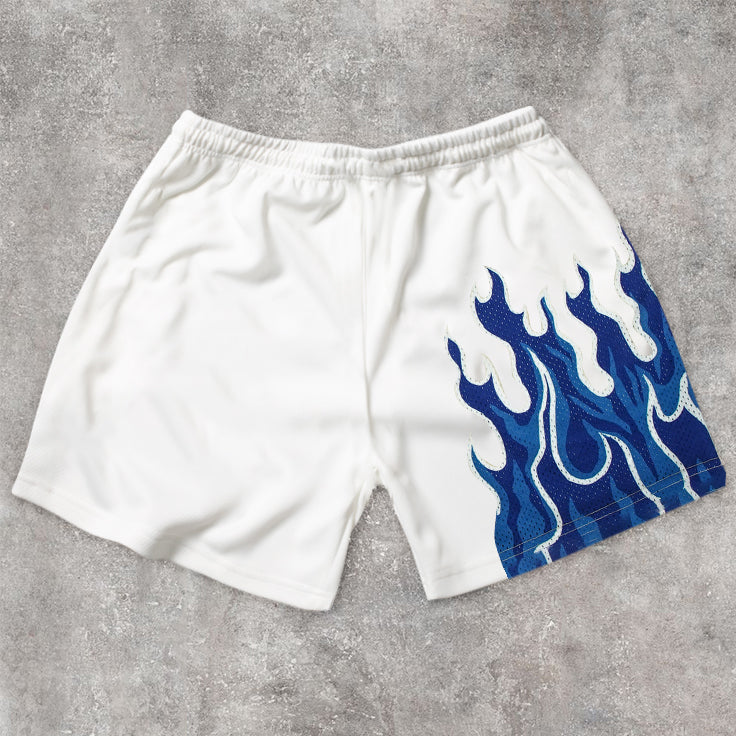 Tide brand flame butterfly print street shorts