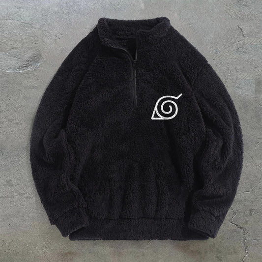 Tide brand print retro plush turtleneck sweatshirt