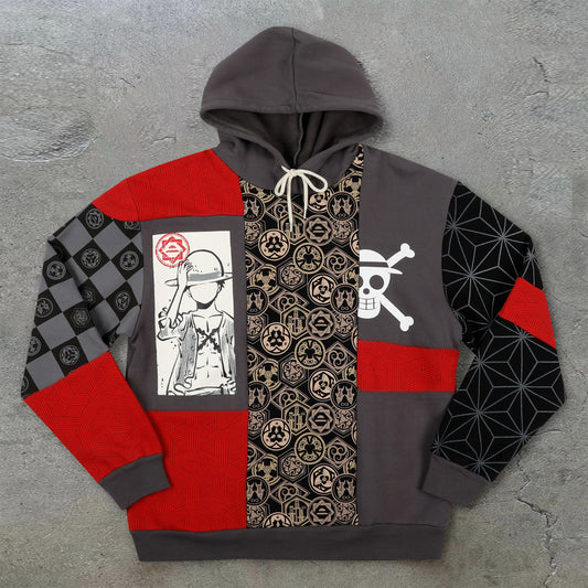 Contrasting trendy brand print casual street hoodie