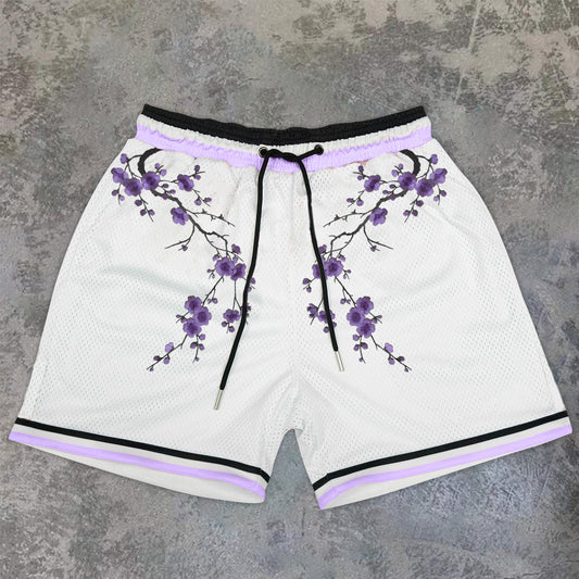 Contrasting Fashion Casual Art Print Shorts