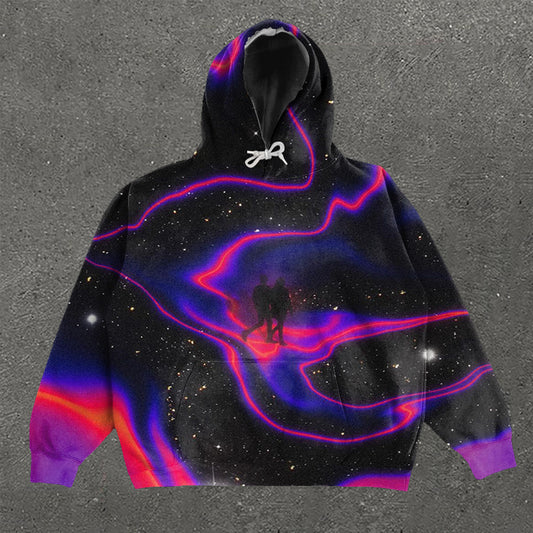 Casual Print Long Sleeve Hoodie