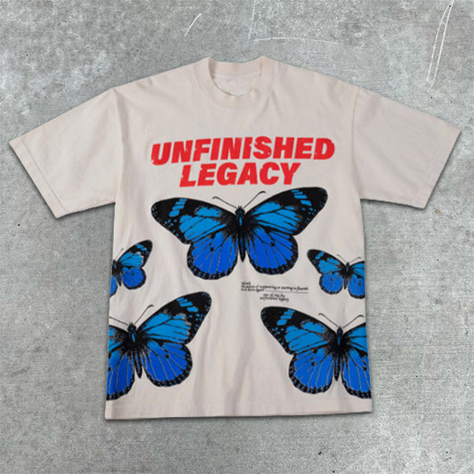 Butterfly Graphic Print Short Sleeve T-Shirt