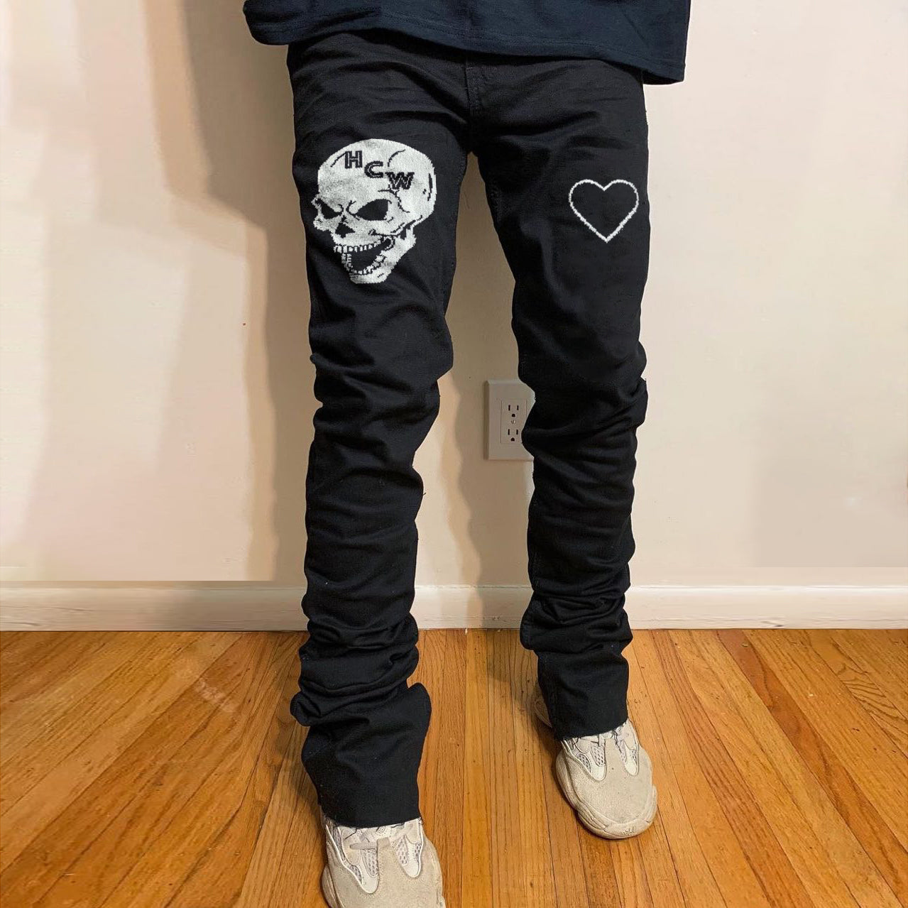 Skull Print Street Hip Hop Jeans