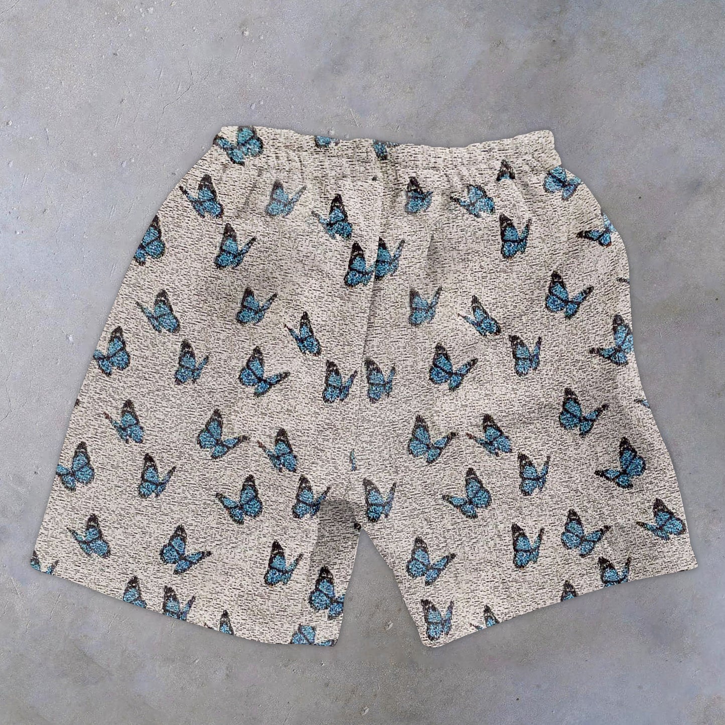 Trendy Vintage Butterfly Print Shorts