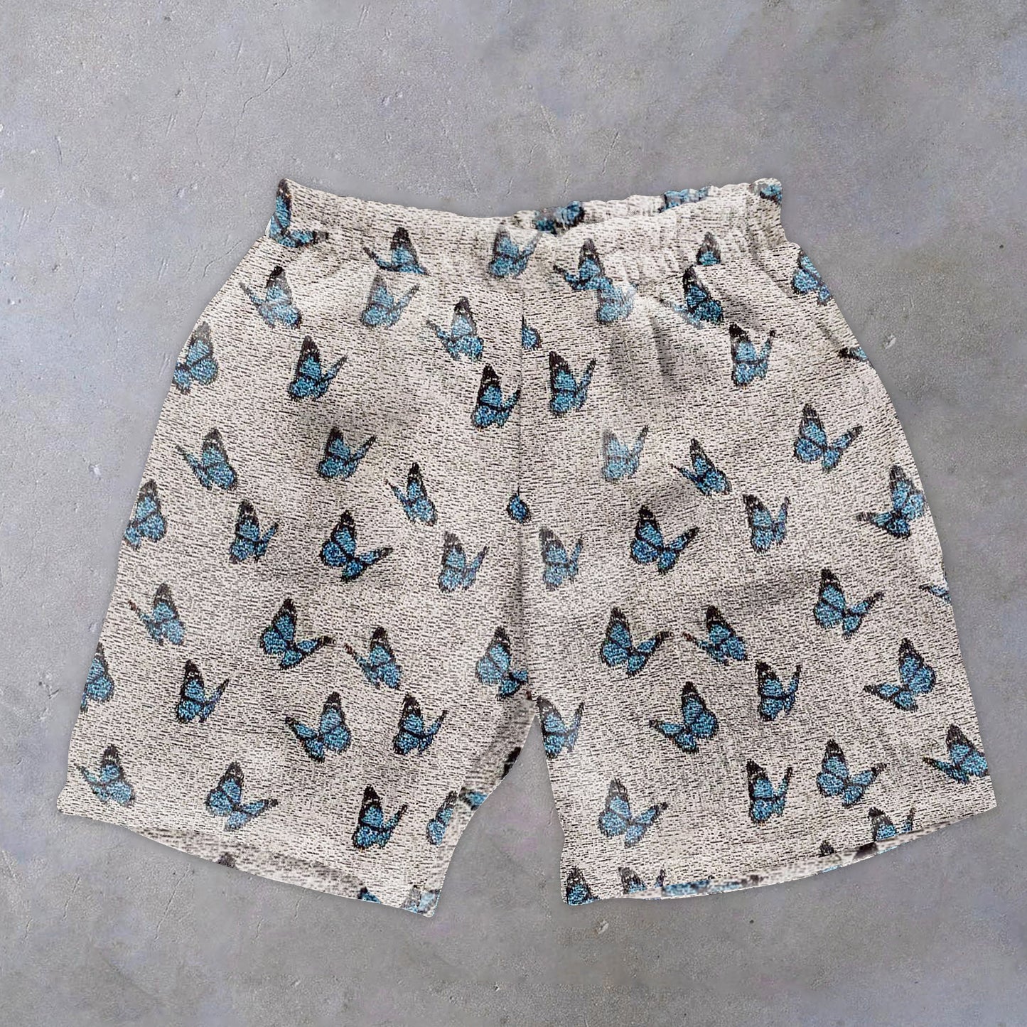 Trendy Vintage Butterfly Print Shorts