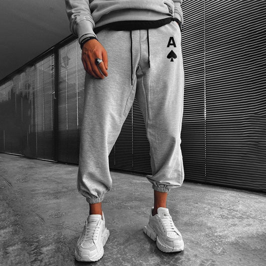 Fashionable Ace of Spades Print Casual Sweatpants