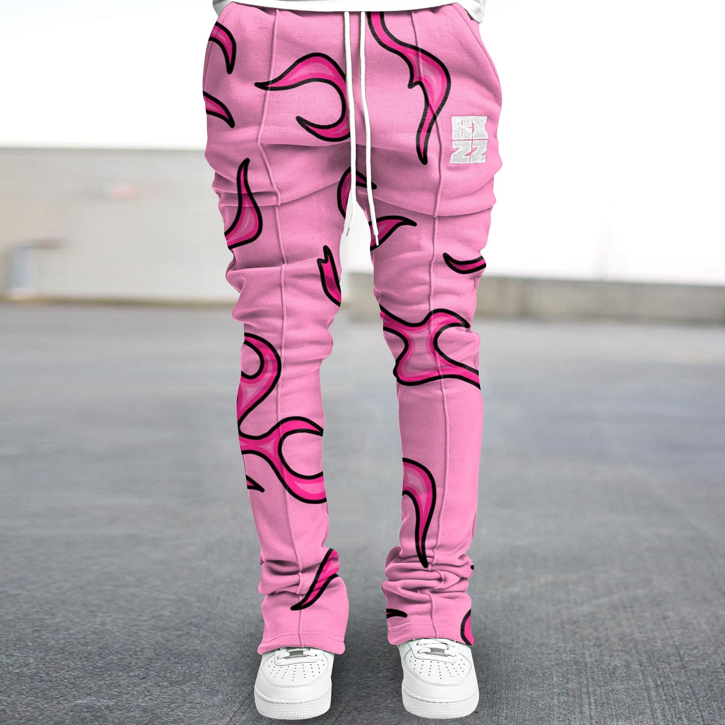 Flame print street style trousers