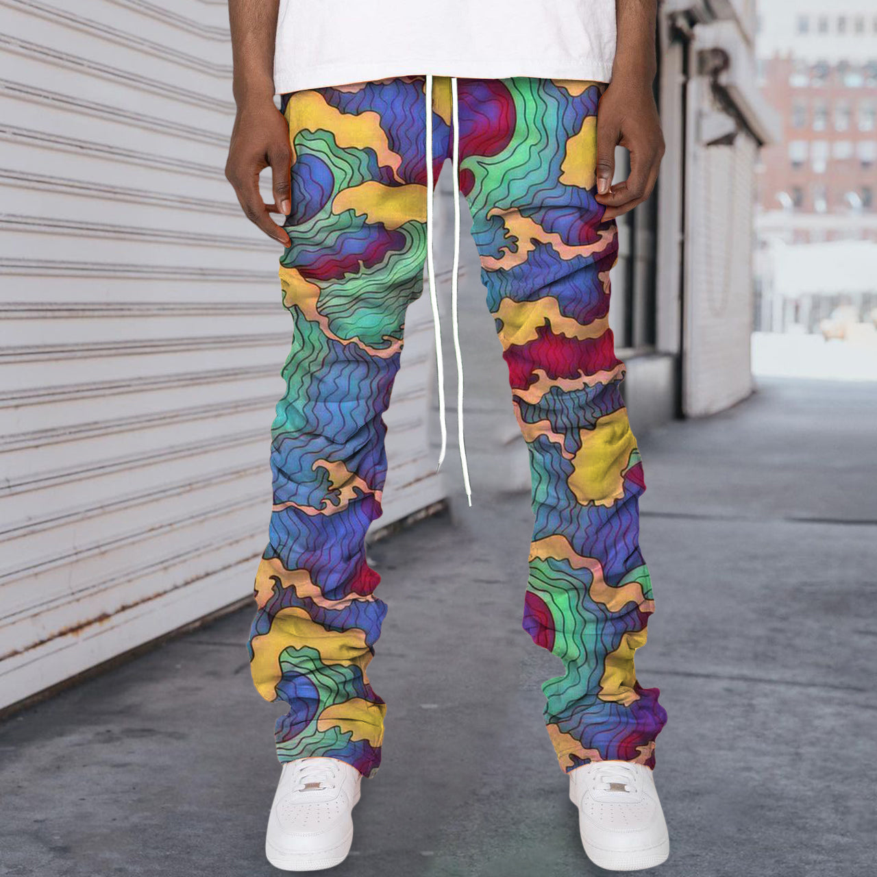 Retro Street Fashion Street Style Stacked Pants