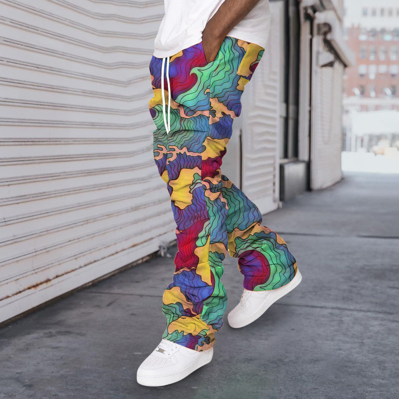 Retro Street Fashion Street Style Stacked Pants