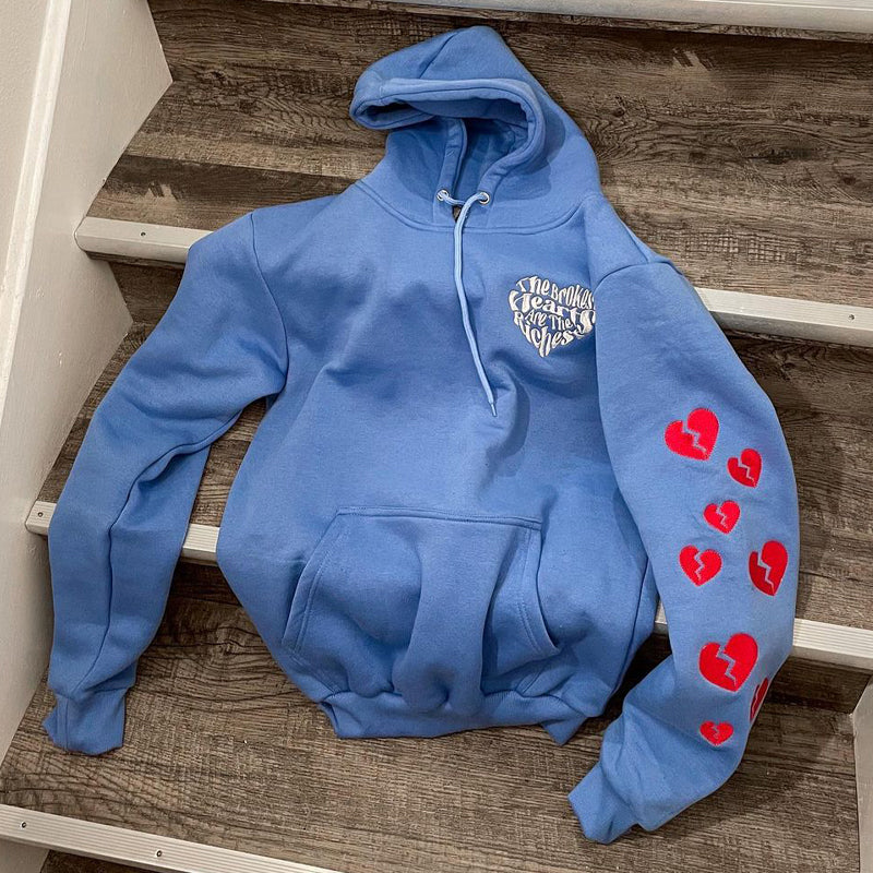 Heartbreak Embroidered Sweatshirt Blue