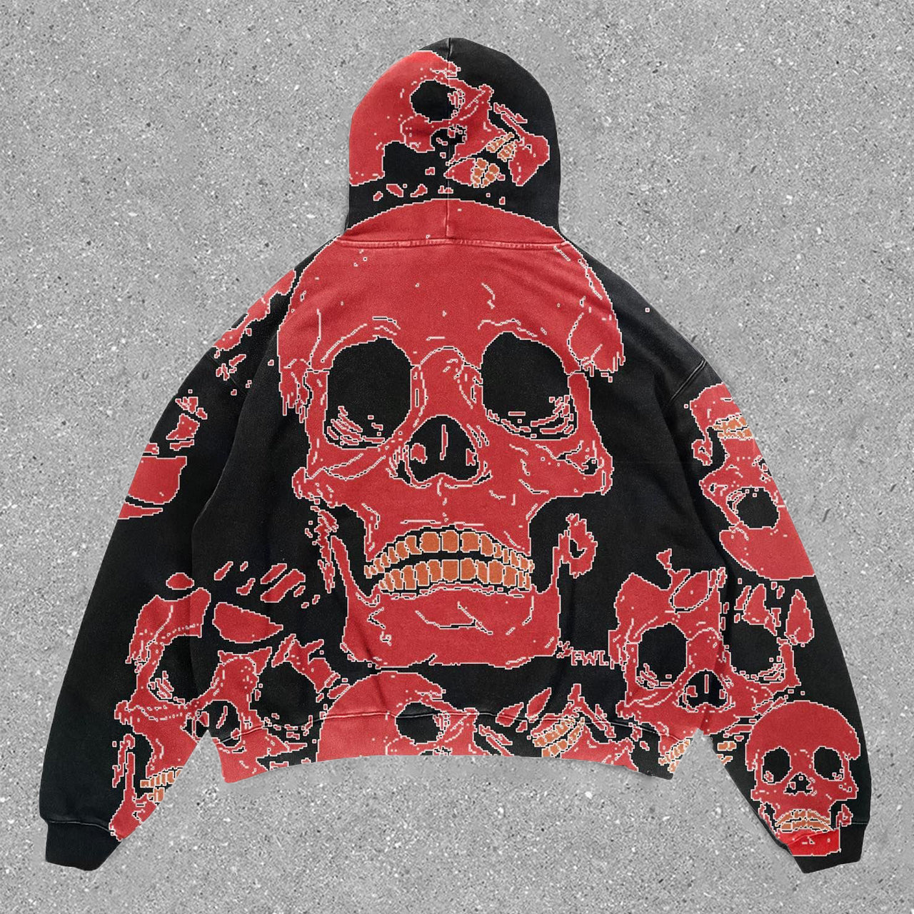 Fashion statement skull print hoodie